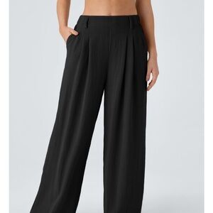 Elegant Black Wide-Leg Women's Pants
